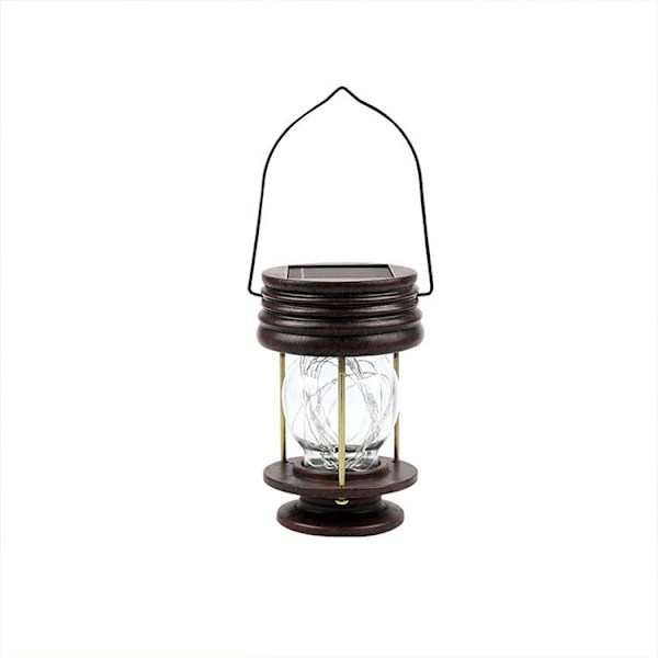 Sollampa, trädgård utomhus dekoration vattentät, mörk, automatisk induktion retro LED-lampa (handhållen hängande modell, stjärnvarm ljus),