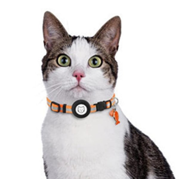 Kattehalsbånd, med klokke og vanntett skall i silikon, for kattens avtakbare sikkerhetsbeltespenne