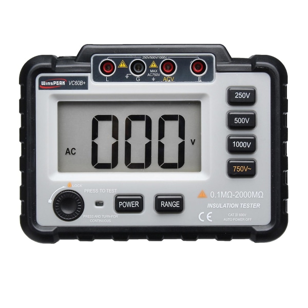 Vc60b+ Digital Isolationsmotståndstestare Megger Megohm Meter Lcd-display