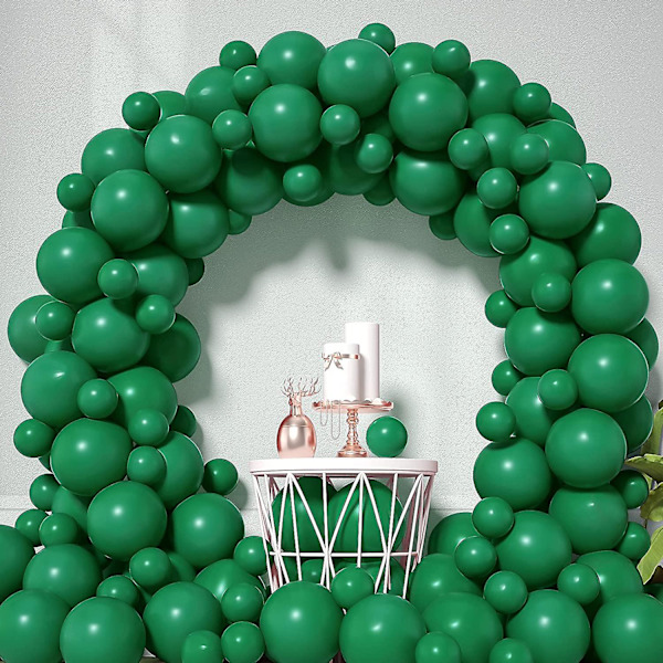 Set med enfärgade ballonger mörkgröna dekorativa festballonger,