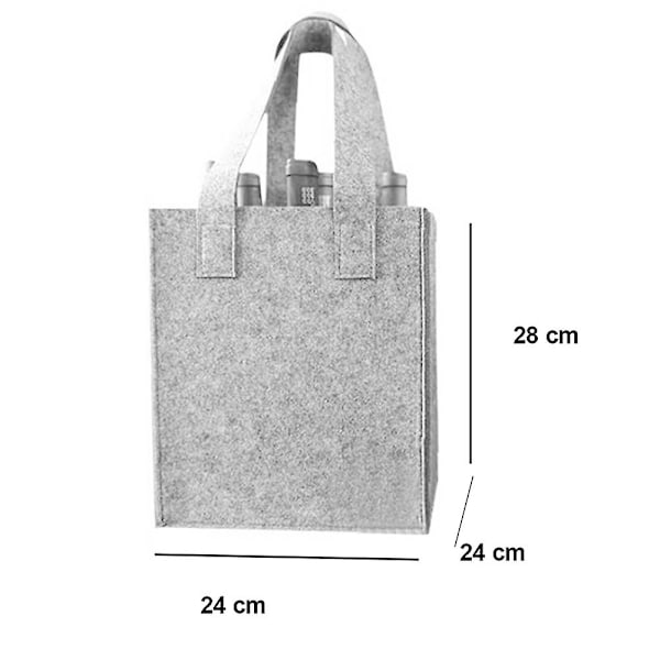 Gjenbrukbare handleposer for reiser, camping og piknik, perfekt gave til vinelskere 9 bottles Light gray