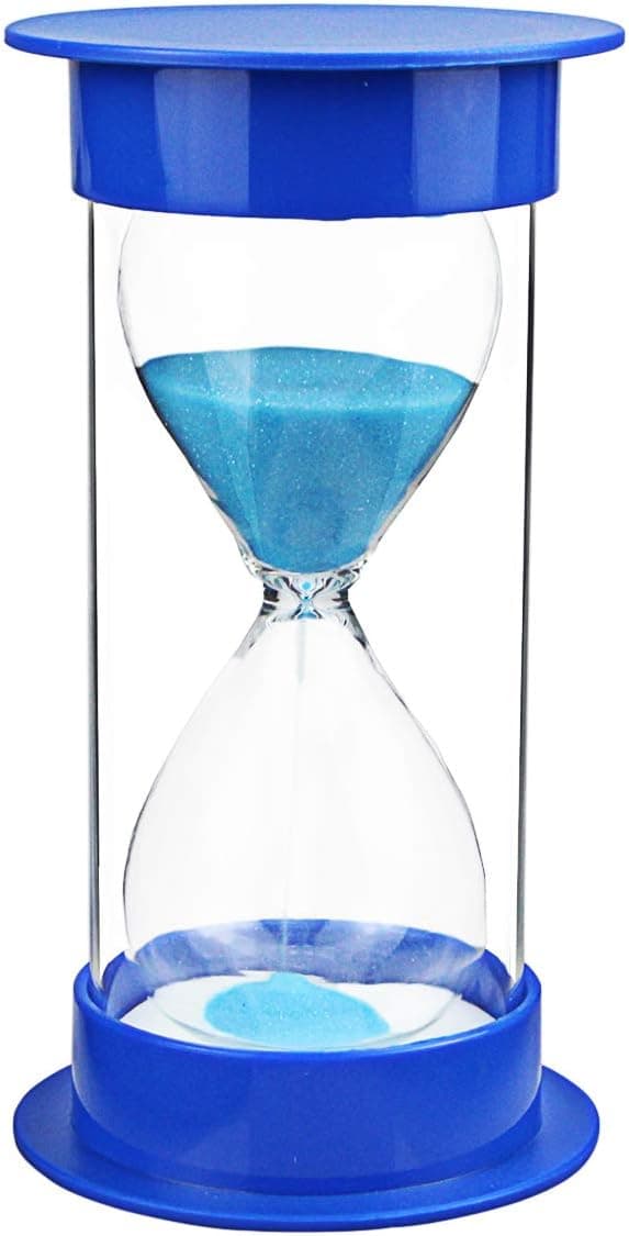 Timeglass med beskyttelse for kjøkkentimer og tid på 5 minutter 10 minutter 30 minutter (30 minutter blå)