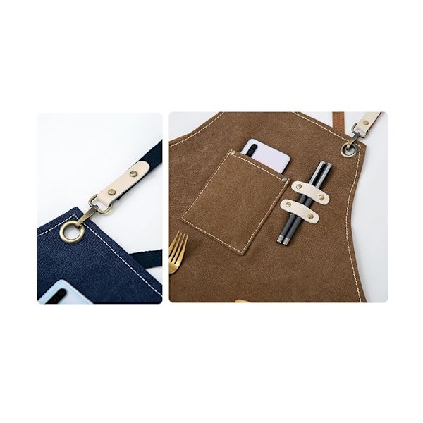 Justerbar Heavy Duty Vandtæt Canvas Arbejdsforklæde til Ingeniør, Tømrer, Barber, Køkken, Have, Keramik, Værksted,