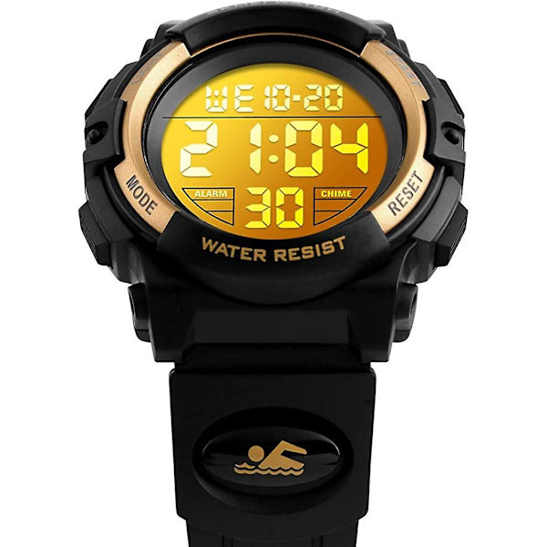 Barnklocka Digital Sport Vattentät Elektronisk Barnklocka Alarmklocka 12/24 H Stoppur Kalender Pojkflicka Armbandsur