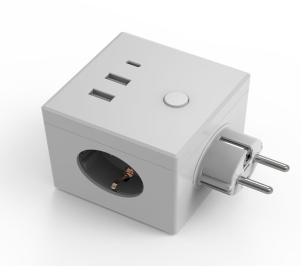 Europeisk USB-pluggomformer, europeisk standard multifunksjonskontakt (E02c)