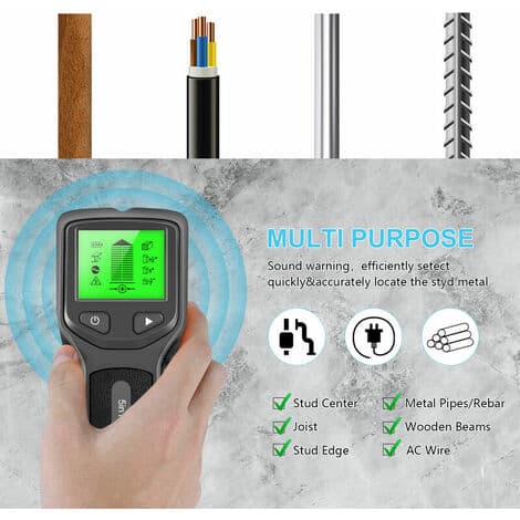 1 Stud Finder med smart mikroprocessorchip och HD LCD-skärm, Stud Sensor Beam Finder för centrum och kant av trä