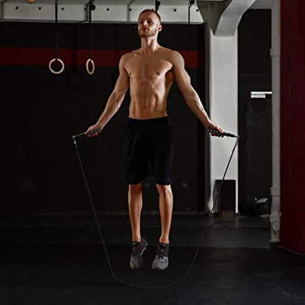 Crossfit Speed-Träningsrep för Män och Kvinnor, Justerbar Kabel, Trasselfri, Svettbandsrep Blue