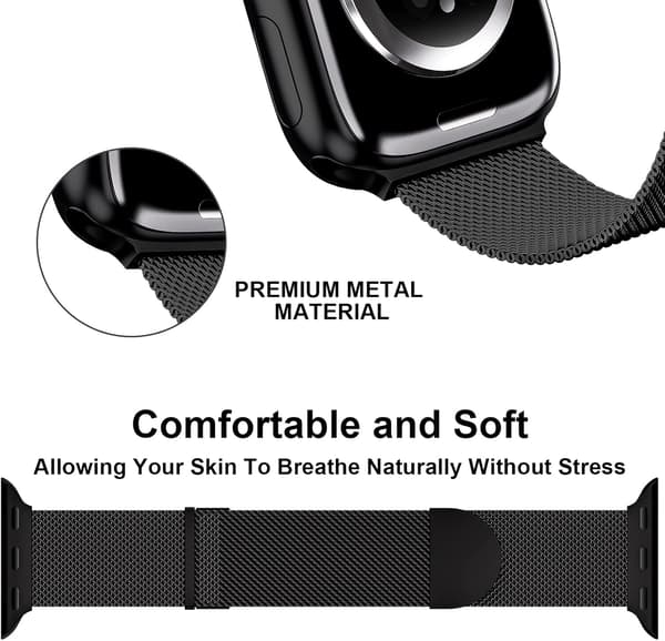 Sort rem, kompatibel med Apple Watch rem 38/40/41mm til