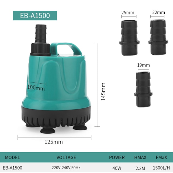 Neddyknings pumpe, bundfilter lydløs pumpe, rent vand pumpe (EB-A1500 40w, national standard model)