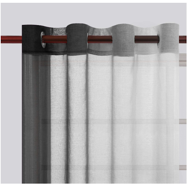 Gardiner med mønster i transparent gradient (sort, 132*160cm, med perforeringer),