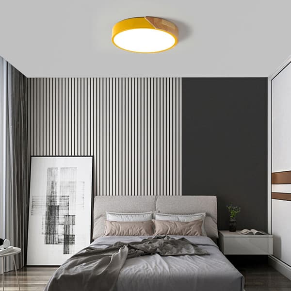 Rund LED-loftlampe til børn, diameter 30*5cm 24W, trinløs linsedæmpning, Bluetooth-forbindelse, mobiltelefonstyring