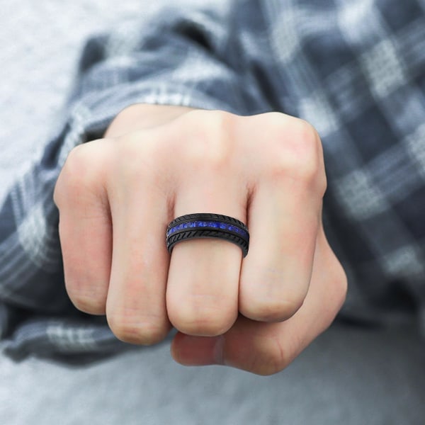 Dekkformet Fidget Ring Ublekende Smykker Menn Kvinner Stilig Trendy Ring For Dagliglivet US 7