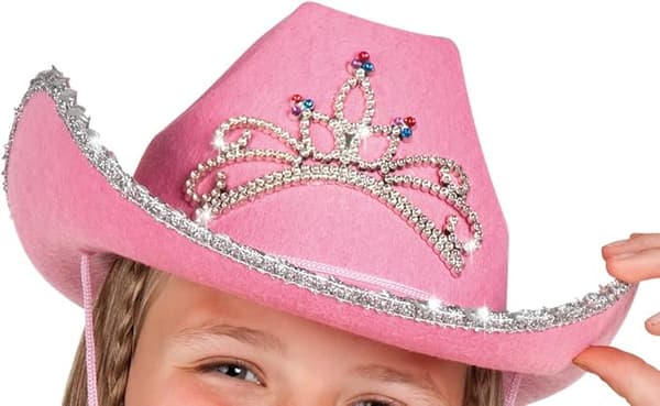 38*30*13cm - Glimmer Børnehat med Tiara, Sølv Pandebånd, Hat