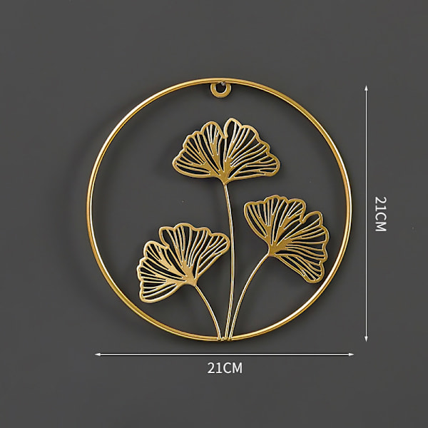 Nordisk ginkgo blad vardagsrumsväggdekoration väggdekoration väggdekoration guld, ihålig ginkgo blad 21*21cm