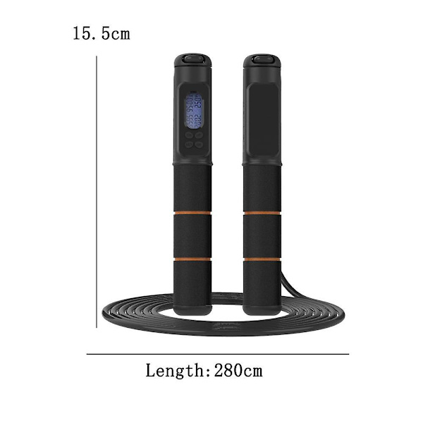Hopprep, Justerbar Digital Räknare Hopprep För Fitness, Träning, Träning, Boxning, Gym Two-Tone Orange-Grey
