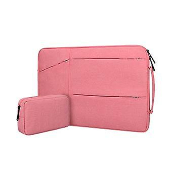 Bærbar PC-veske holdbar vanntett med adapterpose 15,4 tommer | Rosa | 365 x 255 x 25 mm