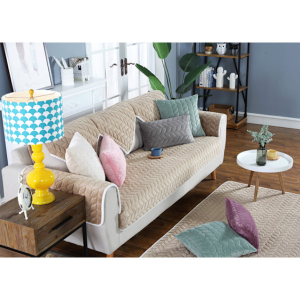 Moderne Minimalistisk Sofa Pude, Behagelig Plys Sofa Pudebetræk (Kaffe Farve, 90*70)