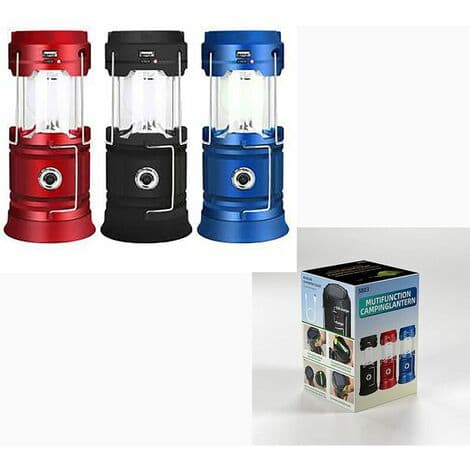 USB oppladbar LED-lykt, kraftig campinglykt, vanntett (blå)