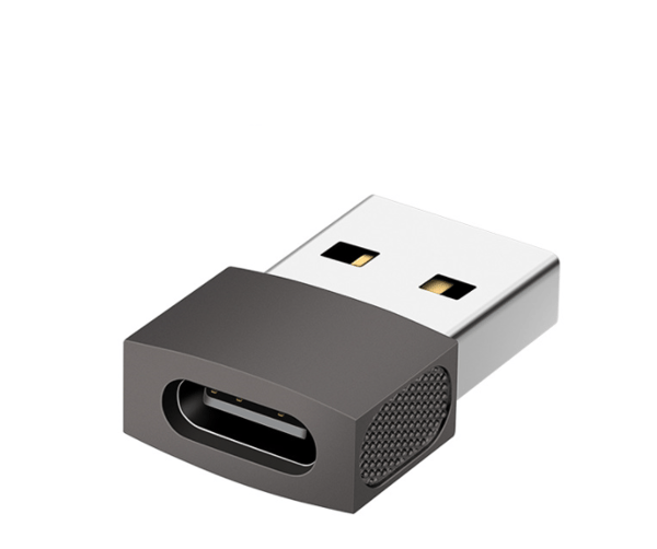 Type C til USB3.0 hunadapter, USB2.0 til USB-C mobiltelefonadapter, adapter ((zink legering) C hun til USB2.0 han (grå)),