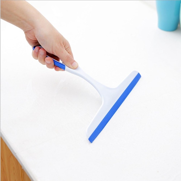Dusj-squeegee-vifte, veggmontert dusj- og badevifte, hvit vifte, silikon grønn leppe