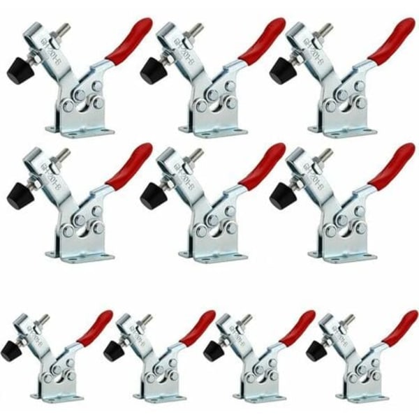 10Pcs GH-201B Horizontal Toggle Clamp, Toggle Clamp, Quick Release Clamp Capacity Quick Release Knee Lever Tensioners fo