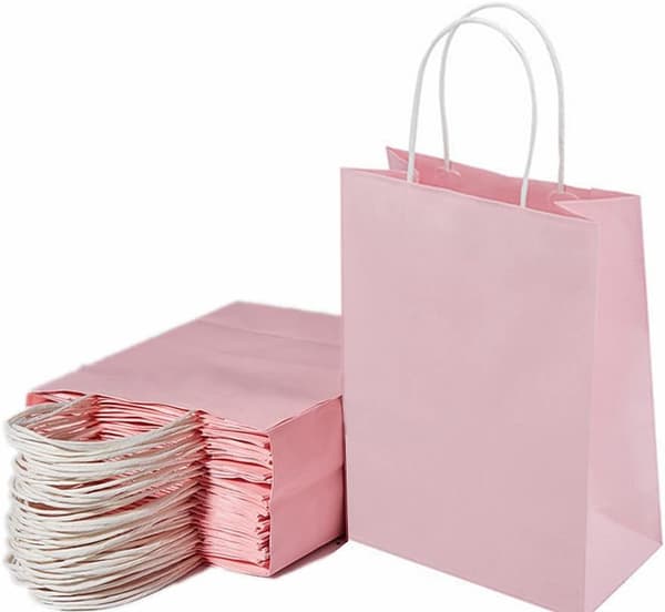 Papperspresentpåsar med handtag, medium, bulk, kraftpapperspåsar för