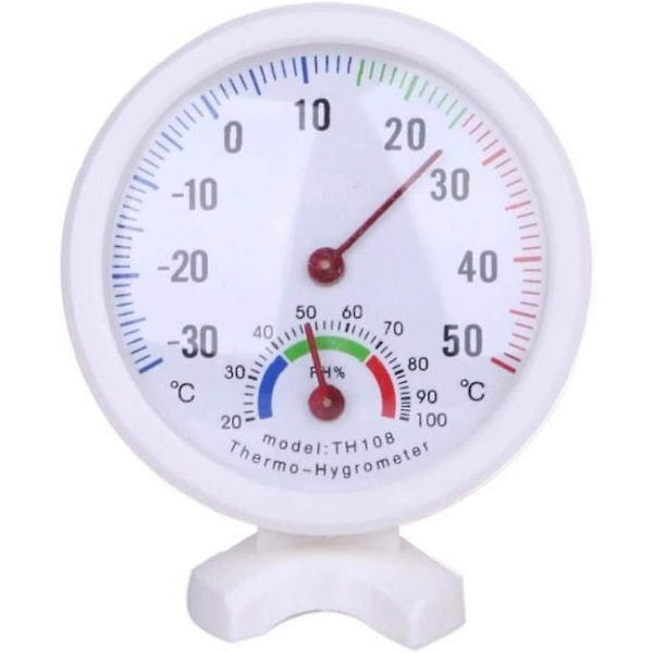 Mini klockformad skaltermometer hygrometer för väggmontering inomhus temperaturmätningsverktyg