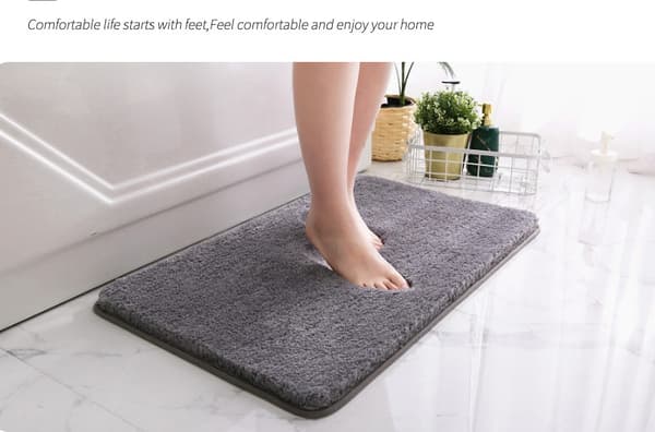 Baderomsgulvmatter, sklisikre matter, dørmatter som absorberer vann (grå, 40*60CM)