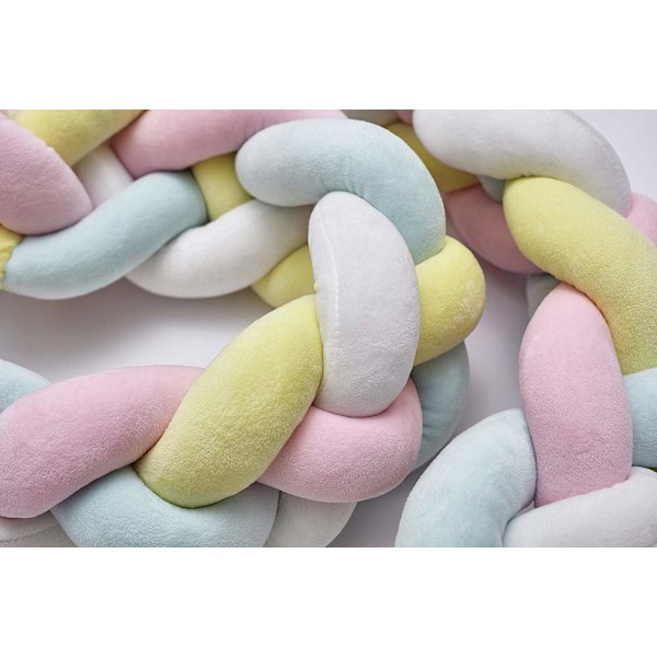 Sängkant, babyskydd, sängorm, spjälsäng, stötdämpare, vävning, kantskydd, huvudskydd, dekoration för spjälsäng, spjälsäng (rosa, grå, blå, 100 cm)