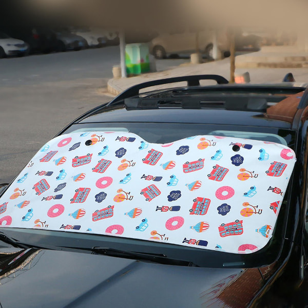 130cm; tegneserie Auto frontrute solskjerm reflekterende for solskjerm for bilvindudeksel solskjerm