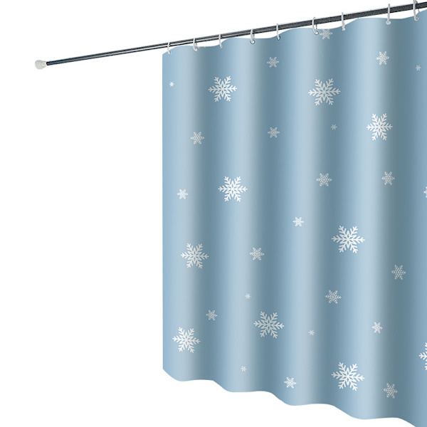 Duschdraperi med snöflingemönster 100B*180H CM