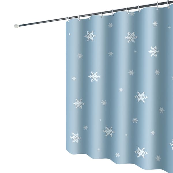 Snøfnuggtrykt dusjforheng 120B*180H CM