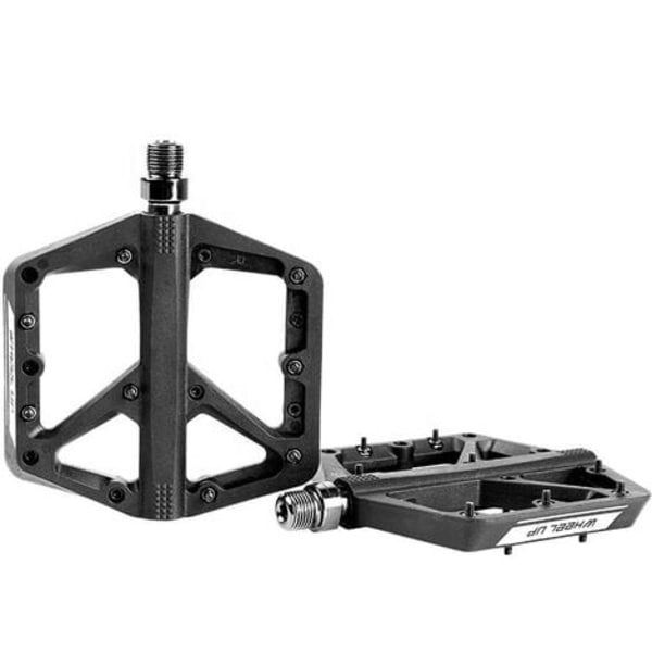 MTB-pedal, platt cykelpedaler, halkfria, svarta