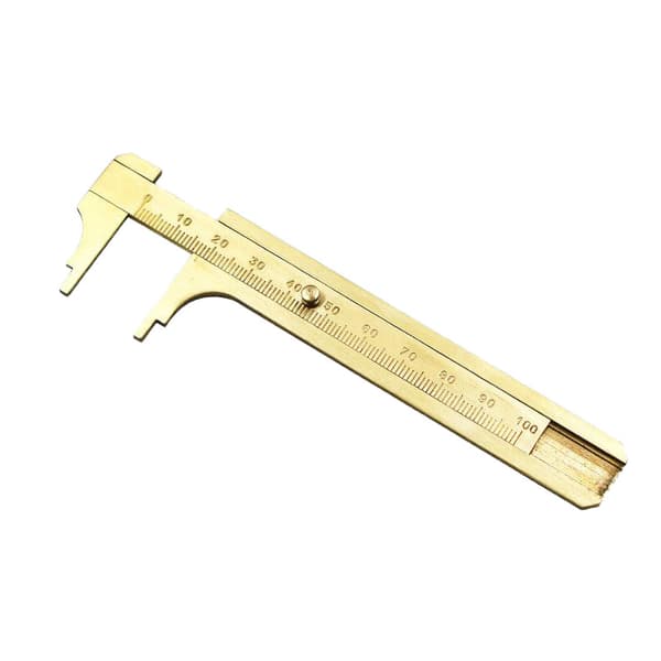 Vernierkaliper i mini-størrelse i messing (100 mm enkeltskala messinglinjal)