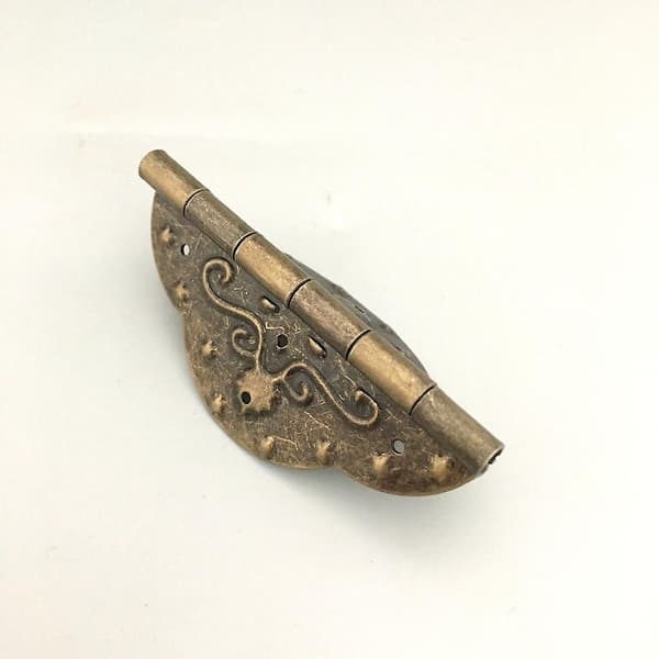 Vintage Antik Messing Mini Hængsler til Træ Møbelkasse Hardware #6