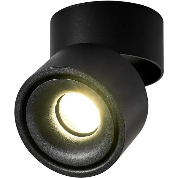 Sort og hvid foldbar COB LED-spotlight (sort neutralt lys 10W),