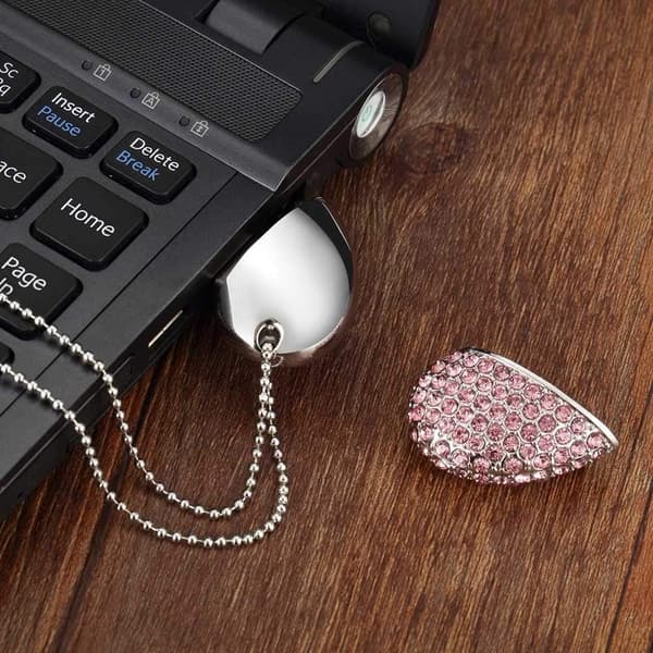 Hjerteformet U-disk (8GB pink diamant hjerte)