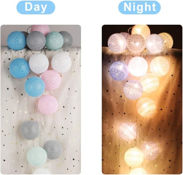 Macaron 20er 3M Ball Light LED Farve Bomuld Bold Feelyse