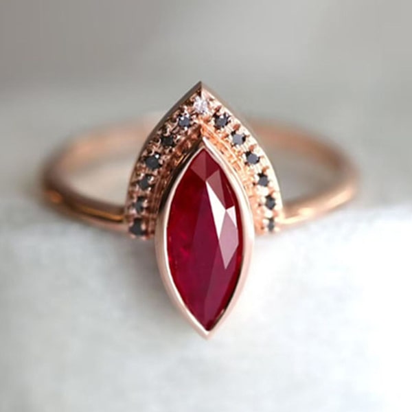 2-pack/set Rhinestone Retro Parringar i Legering Röd Prismatisk Falsk Kristall Fingerringar Charm Smycken US 10