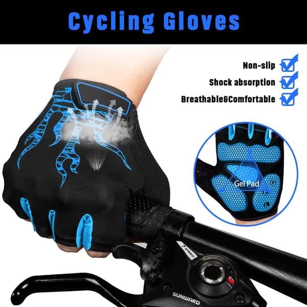 Cyklinghandskar Halvfinger Gel Cykelhandskar Stötsäkra