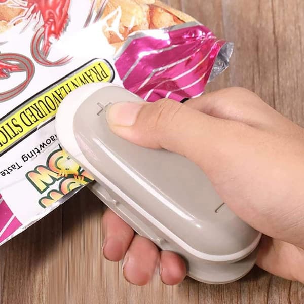 1 stk. (grå) Fanomini Mini Bærbar Forseglingsmaskin Mini Pose