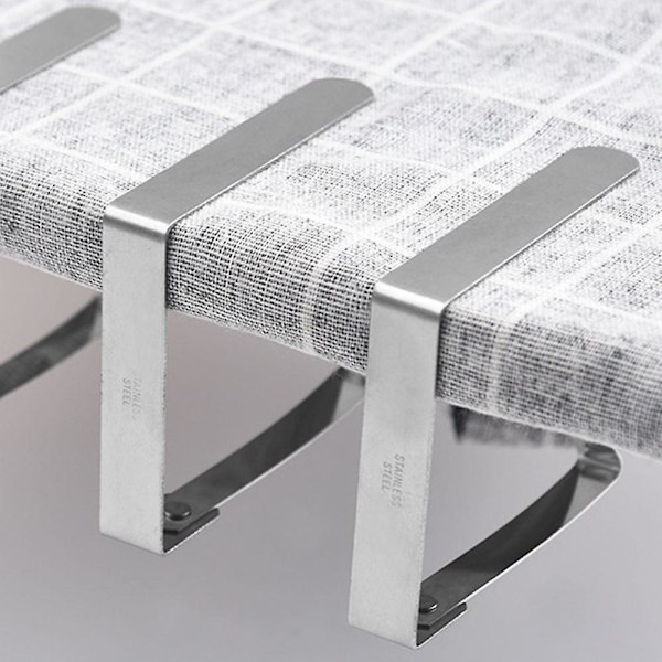 8 stk. rustfrit stål anti-slip dug clips til fastgørelse af dug til husholdning, promenade og borddug