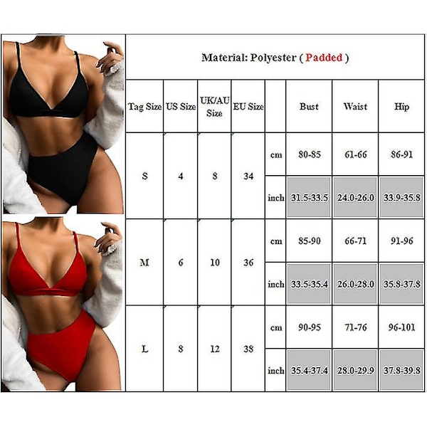 Dam Bikinisätt med Hög Midja Push Up, Baddräkt, Strandkläder Green S