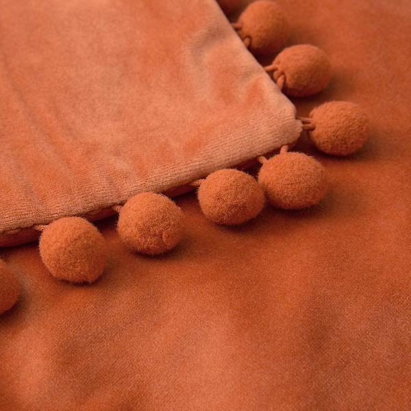 2 samettia tyynynpäällistä koristeelliset tyynyliinat pompom pompom tyyny tyynyt pehmeät ja yksiväriset neliön muotoisilla pompoilla sohvalle makuuhuoneen sohvalle 45x45cm 12 x20 Orange