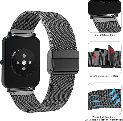 20 mm vævet metalurrem i rustfrit stål til Amazfit