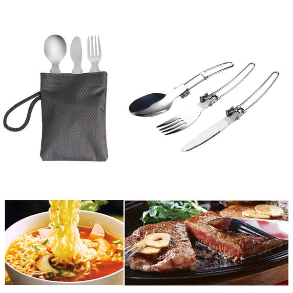 3 stk Utendørs piknik, grillservise, sammenleggbart servise