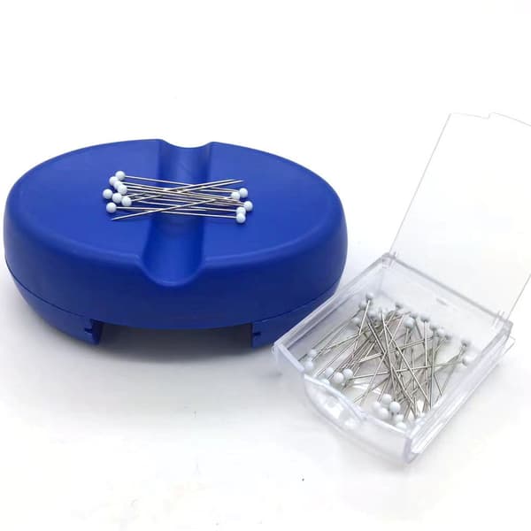 Magnetisk nålepute med skuff (blå)