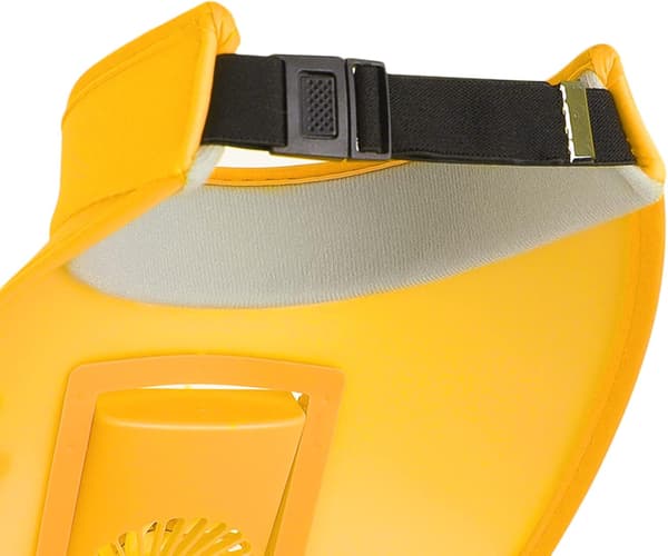 Gul - 28*28cm - Dame Solhat med USB-blæser, åben top solhat