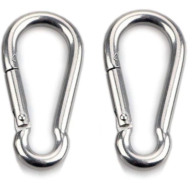 2 stk. Karabinkrok for tung bruk, sport, hundelås, hengekøye, 304 rustfritt stål, 8 mm tykkelse