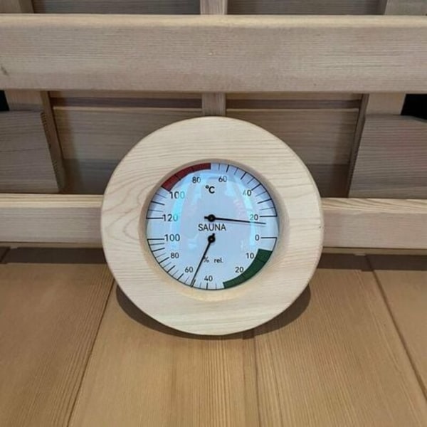 Sauna Termometer-Hygrometer Syntetisk Hår Solid Tre Ramme